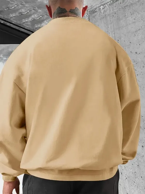 The new men's round-neck hoodie for Spring and Autumn 2025 features street fashion and soft 3D digital pattern printing — image 2