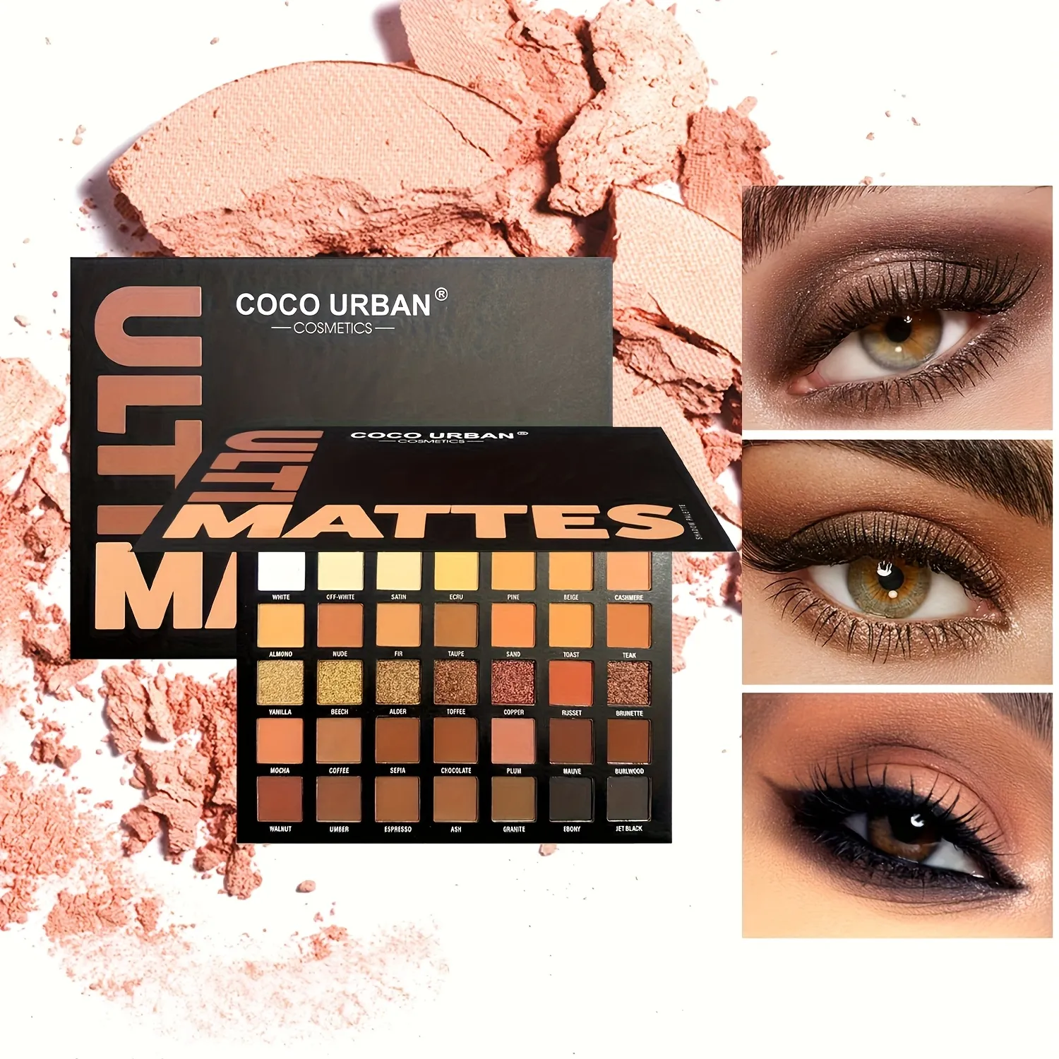35 Shades Matte & Shimmer Eyeshadow Palette Warm Nude Brown Large Makeup Palette Highly Pigmented Long Lasting for Daily Party