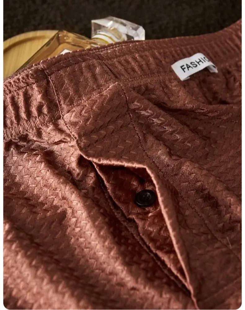 2er-Pack Herren-Boxershorts aus Eisseide, mittelhoher Bund, lockere Passform, Sommer, cool, trendig, glänzend, Unterwäsche, Nachtwäsche, Herrenhöschen