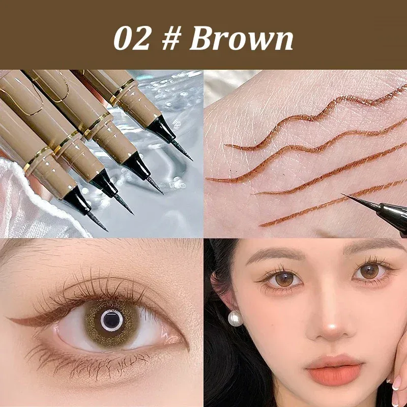 Black Brown Waterproof Quick-drying Liquid Eyeliner Ultra-fine Matte Long-lasting Silkworm Eye Liner Pencil Eye Makeup Gifts