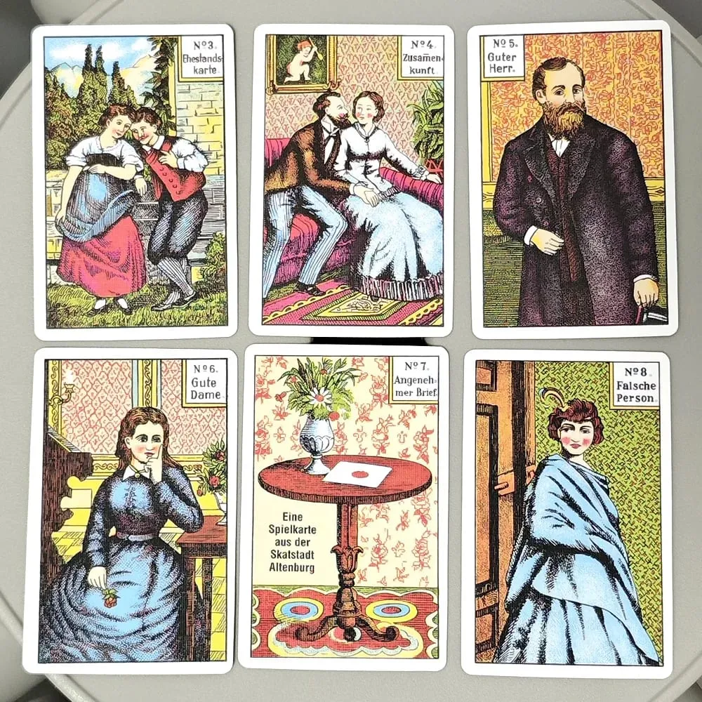 Kipper Wahrsagekarten Cards-36Pcs Vintage German Biedermeier Style Oracle Cards for Fortune Telling & Divination German Version