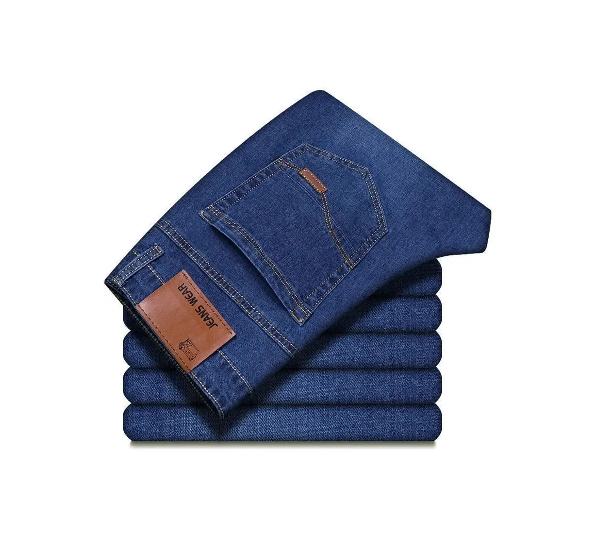 2025 New Autumn Classic Men's Fitted Stretch Jeans High-end Blue Black Casual All-Match Pants Straight Leg Men's Pants