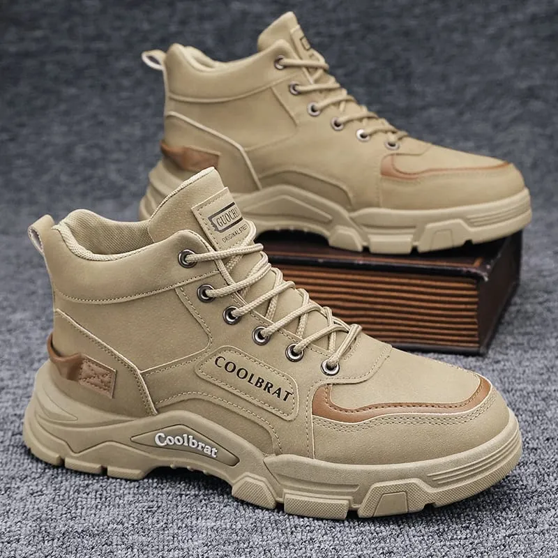 Men‘s Casual Sneakers High Quality Comfortable High Top Ankle Boots Chelsea Fashion Cowboy Work Shoes Trendy Versatiled Hombres