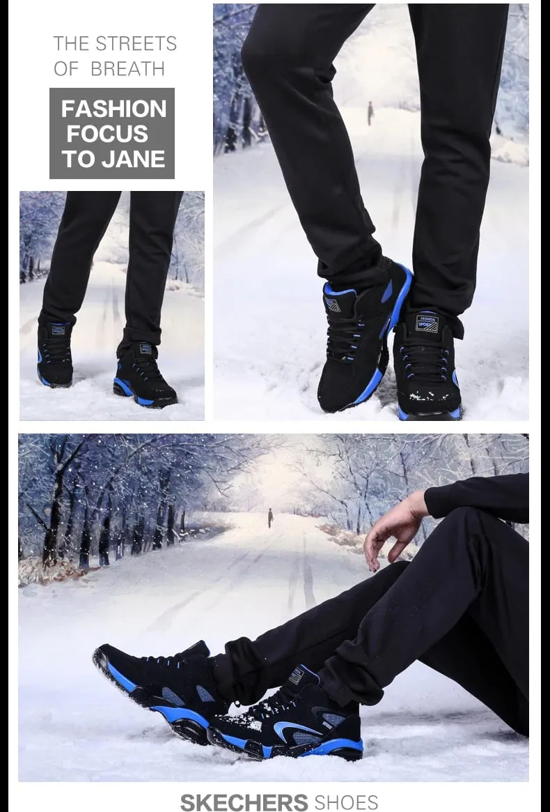 Men's Snow Boots Winter Warm Couple Casual Sneakers Fashion Leather Outdoor Sport Running Tenis Men Non-slip Big Size 48 Trainer