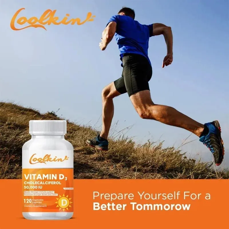 High Potency Vitamin D3 50 000 IU - 120 Vegetarian Capsules - Gluten Free Non-GMO Vitamin D Supplement