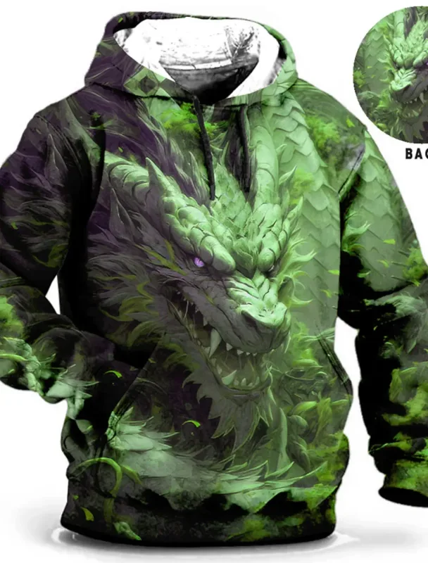 Chinese New Year Dragon 3d Print Hoodie Men Women Fashion Street Vintage Hoodie Sweatshirt Outwear Coat Men Tracksuits Sportwear