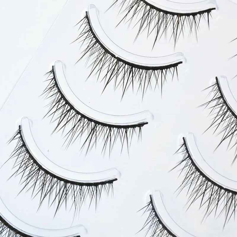 5 Pairs Baby Straight Lashes Hard Band False Eyelashes Natural Fish Tail Design for Cosplay Daily Makeup manga eye lashes