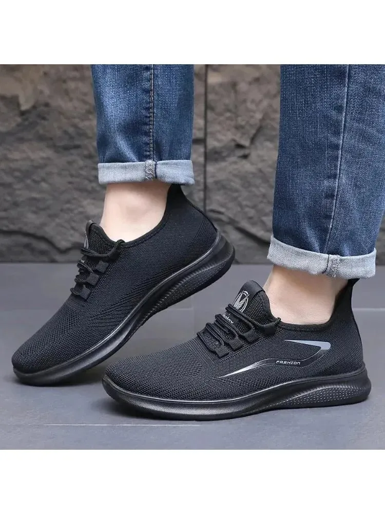Nefes alabilen Hava Örgü Üst Slip On Ayakkabı Esnek Yumuşak Kaymaz Taban Günlük Koşu Eğitmenleri Tüm Sezon Günlük Giyim için
