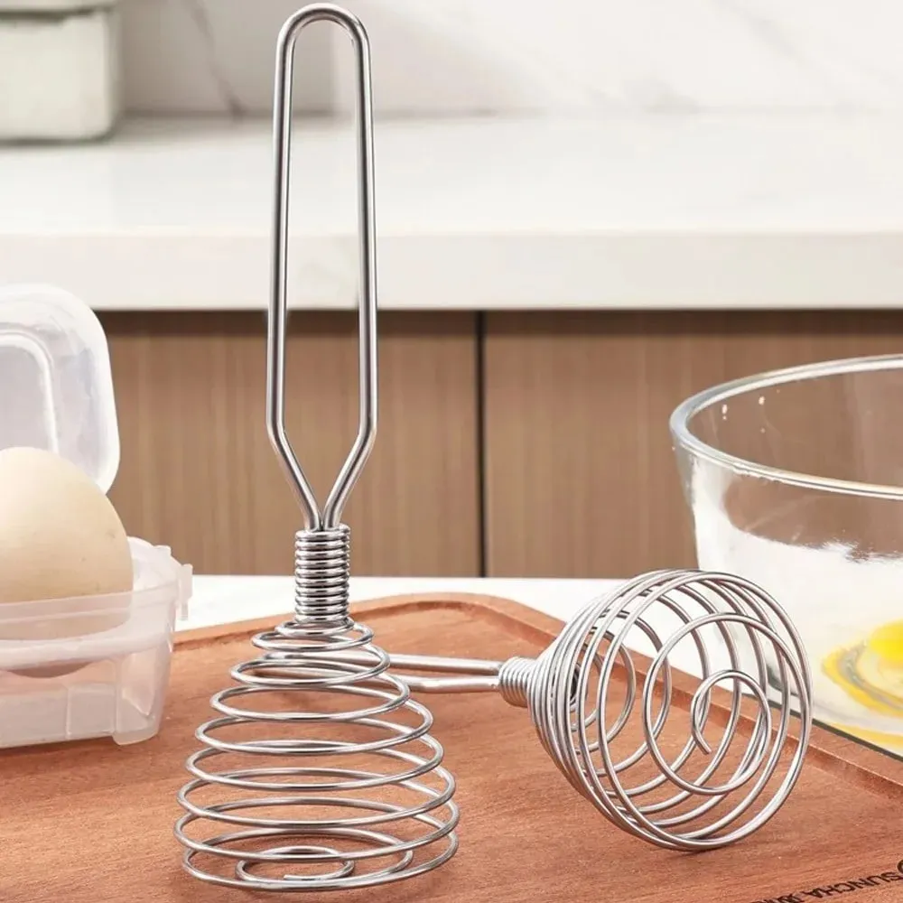 Kitchen Accessories Spiral Whisk Stirrer Mixer Stainless Steel Egg Milk Jam Beater Manual Blender Cooking Kitchen Utensil Tool — image 3
