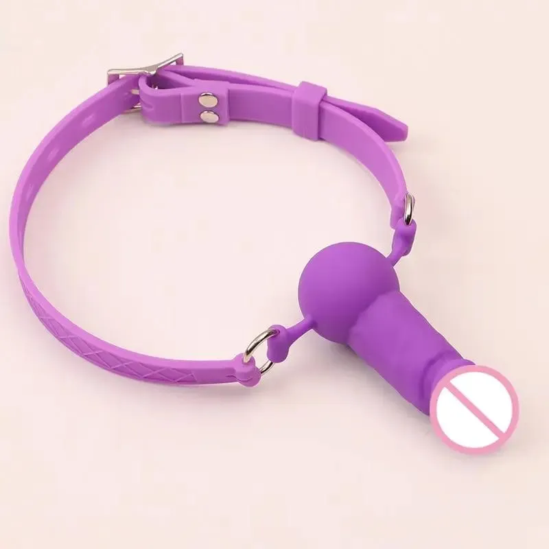 【SA】Double Ended Mouth Plug Dildo Gag Sex Toys Open Mouth Silicone Penis Adults Woman Couples Games Juguetes Sexuales 18+