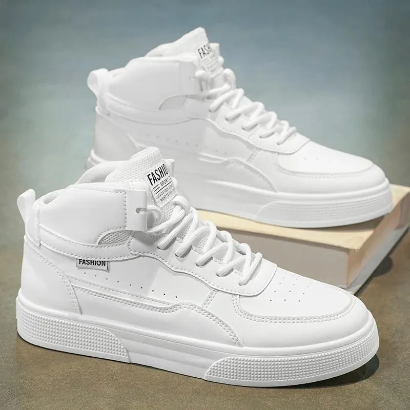 Breathable men's casual shoes skate shoes mid-top men's shoes breathable and versatile sports shoes suitable for wearing all