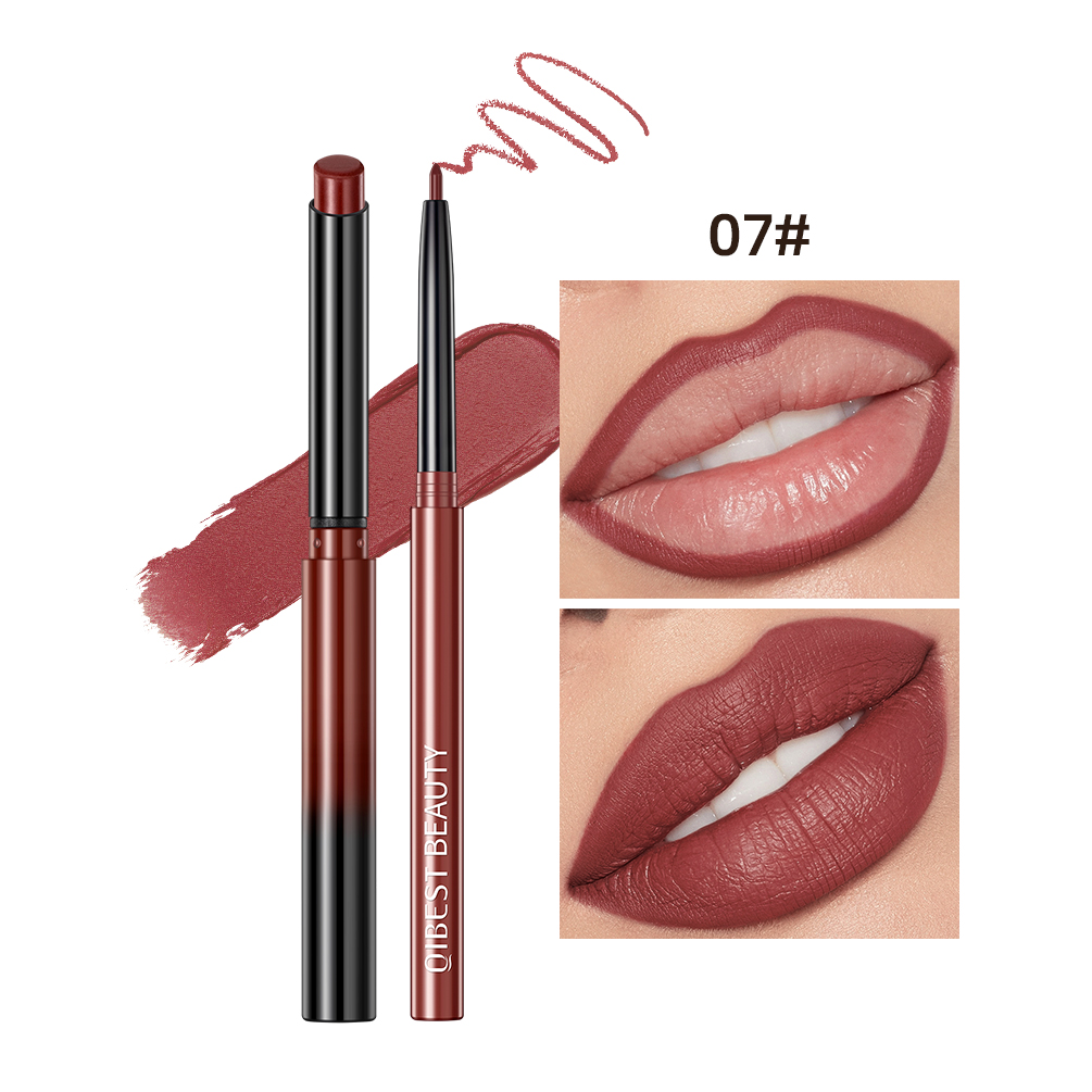 Set Pena Lipliner Lipstik 2 Buah Kosmetik Kontur Pensil Lip Liner Beludru Matte Kosmetik Tahan Lama Stik Bibir Merah Seksi
