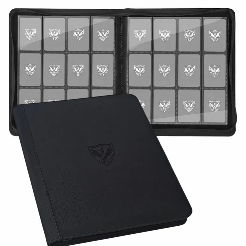12-Pocket Trading Card Binder Collectible Card Holder That Can Accommodate 480 Cards Zippered Premium Card Binder Suitable for Tcg Cards/Game Cards/Sports Cards/Yu-Gi-Oh! Magic: the Gathering and Trading Cards