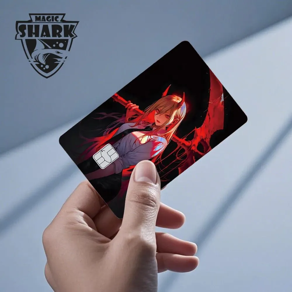 Magic Shark Cool Anime Cool Holographic Laser Shinny Film Skin Sticker Cover for Bank Credit Debit Card