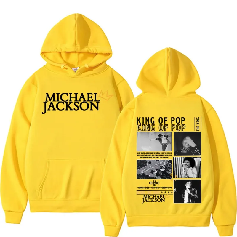 King of Pop Michael Jackson Tour Cover Sweatshirts Men's Clothing Fashion Hip Hop Punk Hooded Casual Oversized Hoodies Pullovers
