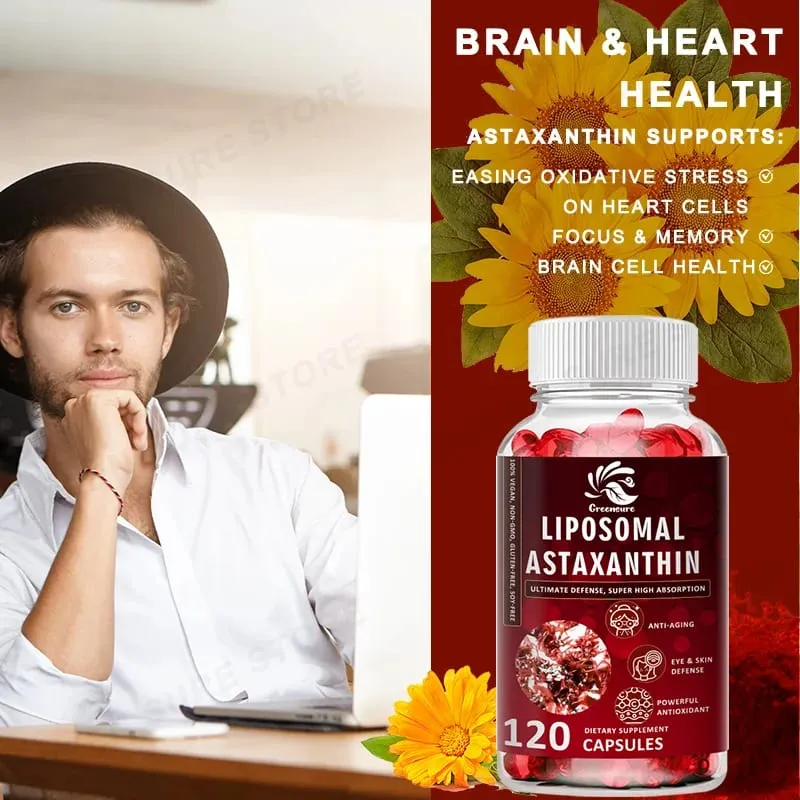 Kapsul Astaxanthin Liposom 24 MG - Meredakan Kelelahan Mata Meningkatkan Kulit Sensitif Mengembalikan Fungsi Otot Meningkatkan Kekebalan Tubuh