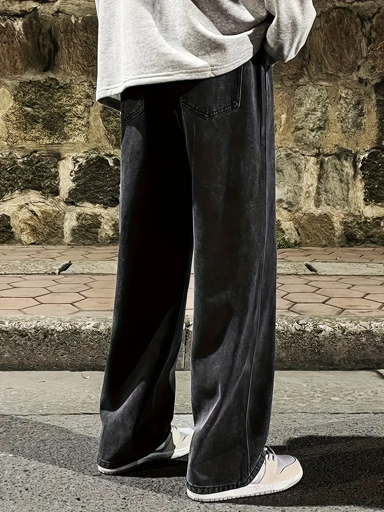 Jean multi-poches coupe régulière pour hommes, Style de rue, Denim mélangé en coton, noir, gris, Non extensible, vêtements toutes saisons, classique Desi