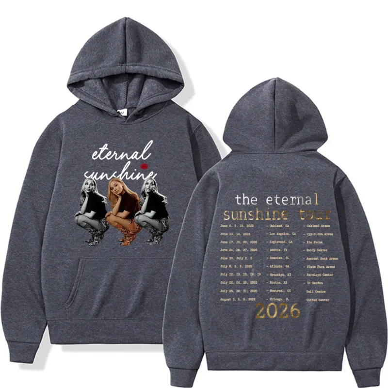 Ariana Grande Eternal Sunshine Tour 2026 Double Sided Print Hoodies Men Women High Quality Fashion Aesthetics Sweatshirts Hoodie