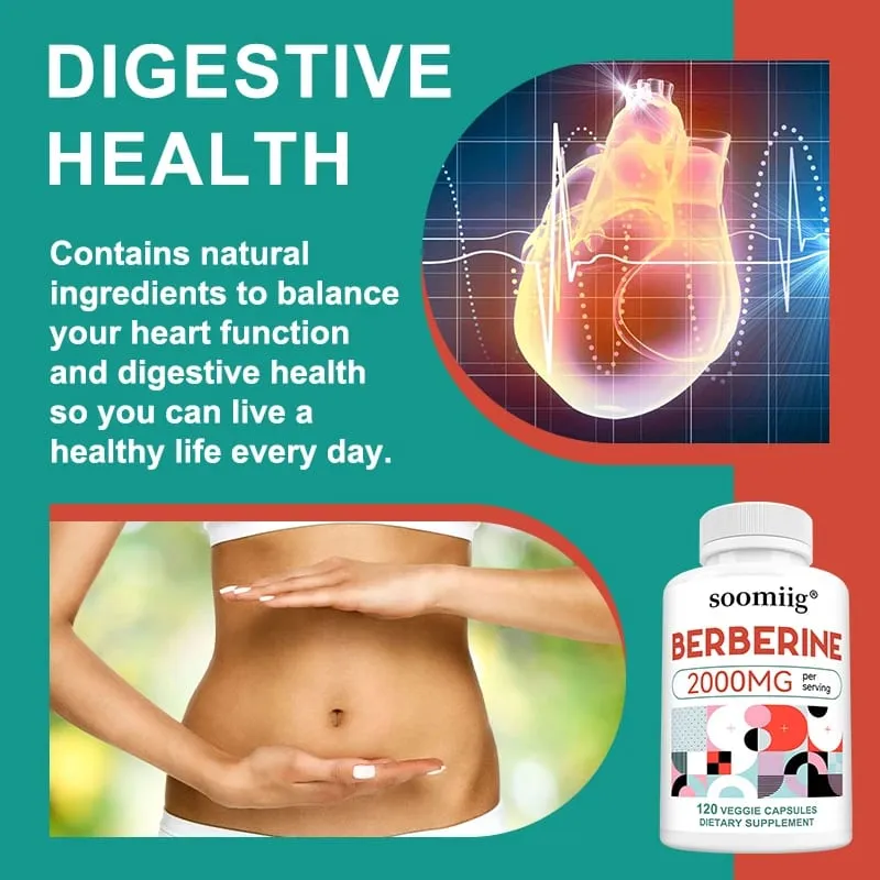 2000 Mg Berberine Supplement Capsules Supports Metabolism Regulates Blood Sugar Levels and Enhances The Immune System