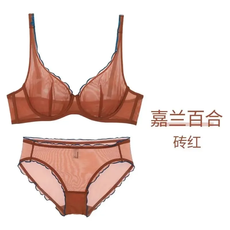 Women's Summer Lingerie Set Push Up Bra Thin Push Up Bra for Women Full Cup No Underwire Ultra Thin Lift Support Bra S-2XL Sale