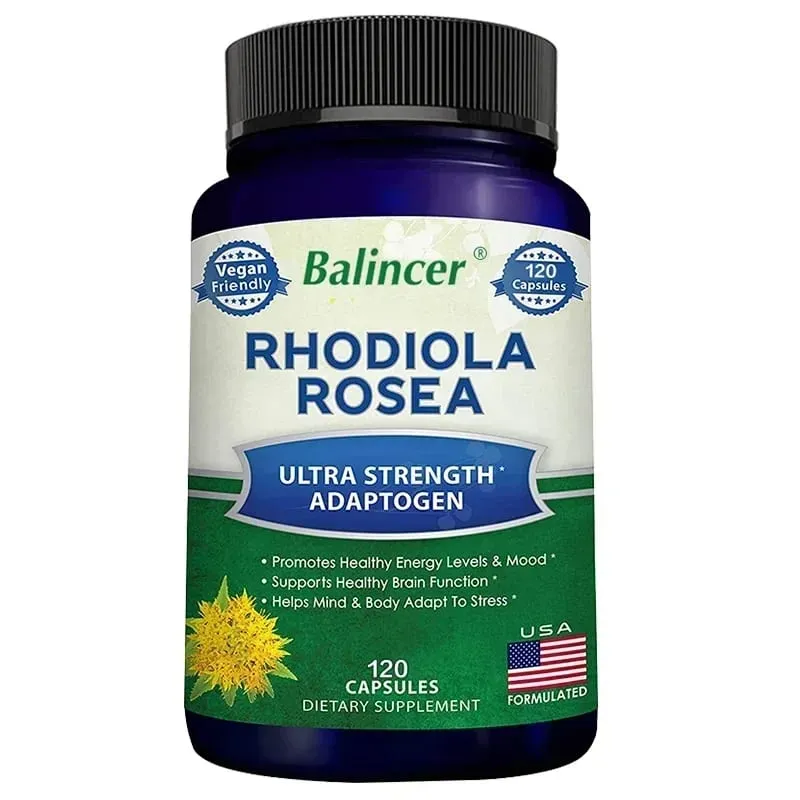 Rhodiola Rosea 1000mg Capsules Natural Herbaceous Plants Stress Relief Energy Mood Focus Support Brain Health Gluten Free — image 9