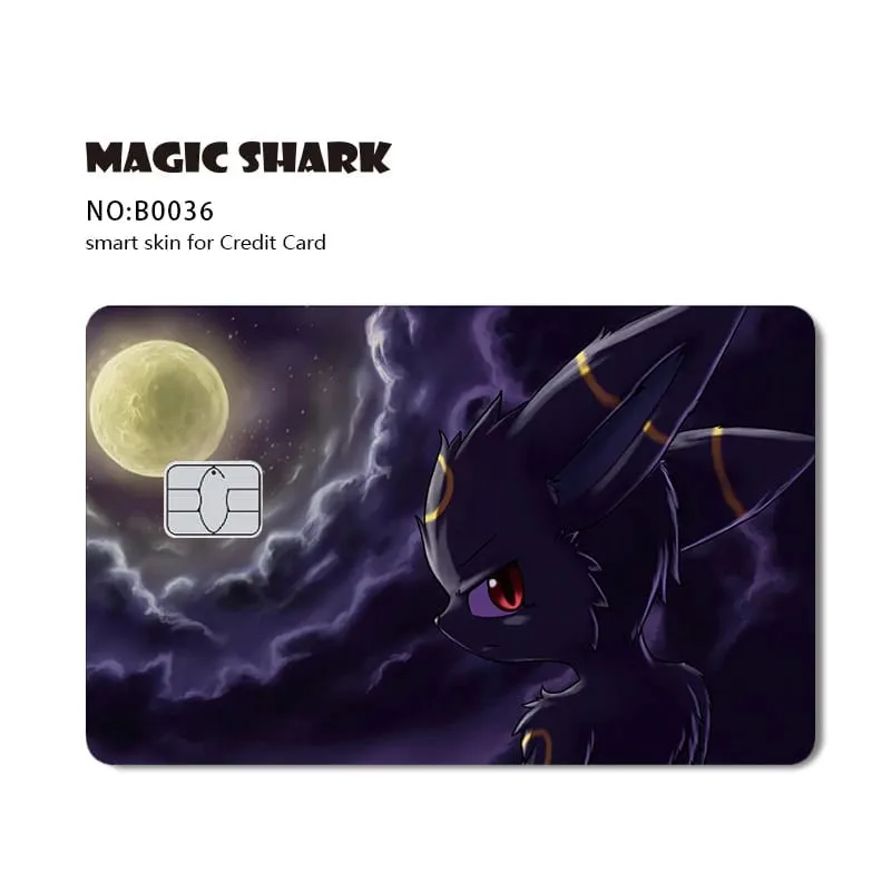 Maigc Shark Cute Pokémons Mewtwo Eevee Pikachu Gengar Adesivo Capa de filme para cartão de crédito de débito sem desbotamento