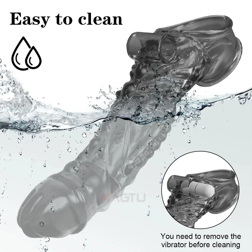 Vibrating Penis Sleeve for Men Penis Enlarge Penis Extension Penis G-Spot Vagina Vibrator Adult Goods Sex Toy for Couples