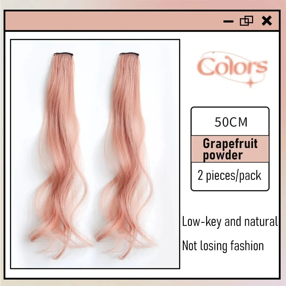 Sintetikong 2 Piraso/Set 50cm May Kulay na Curly na Mga Extension ng Buhok na Water Wave Pink/Blue/Purple Halloween/Christmas Wig