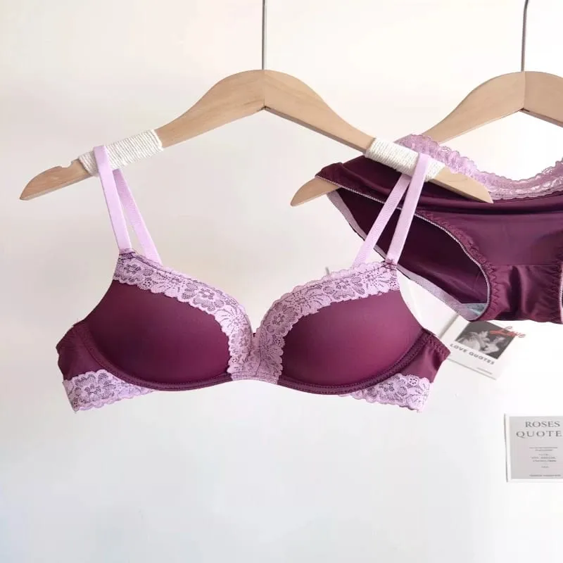 Conjunto de Lingerie Leopardo Sexy Para Mulheres Sem Aro Sem Costura Push Up Renda Encantadora Confortável Diário