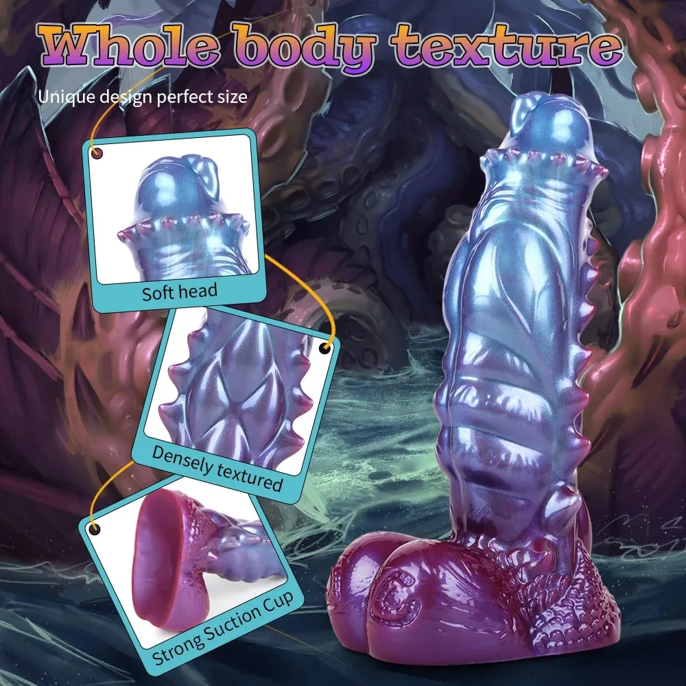 Anal Plug Dildo Pearl Blue Fantasy Muscle Alien Shape Anal Plug Dildo G-Spot Stimulation Masturbator SM Anal Expansion Sex Toys