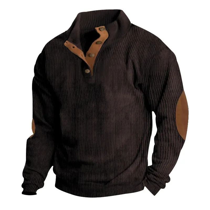 2026 Autumn Winter New Men Corduroy Stand Collar Long Sleeve Jacket Outdoor Casual Sweatshirts