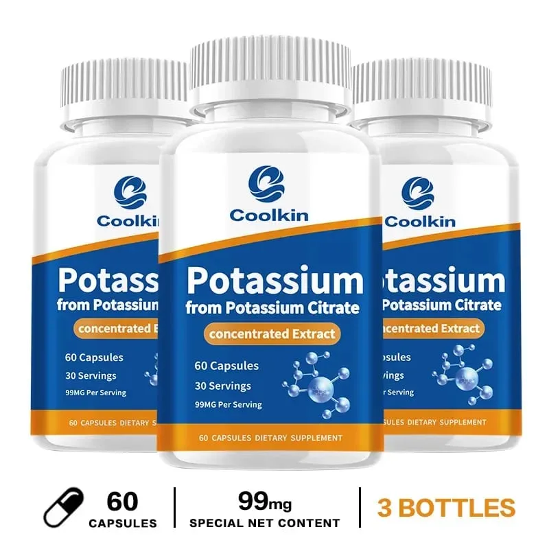 Natural Potassium Citrate - Supports Electrolyte Balance and Normal PH Non-GMO and Gluten-free Absorbable Potassium Supplement