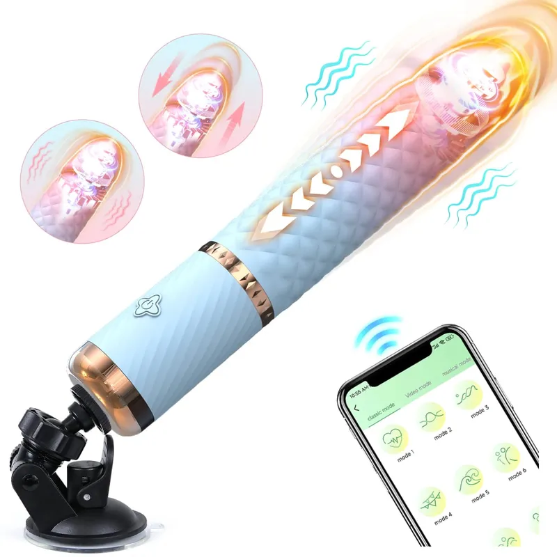 APP Control Automatic Telescopic Thrusting Realistic Dildo Vibrator Sex Machine G Spot Clitoral Stimulation Sex Toys for Women