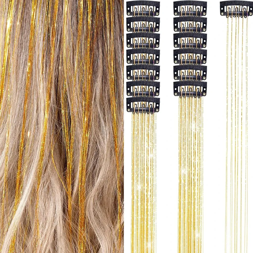 1/6Pcs Colorful Long Straight Hair Pieces Synthetic Clip-in Hair Extensions Synthetic High Temperature Fiber Wig for Daily Use