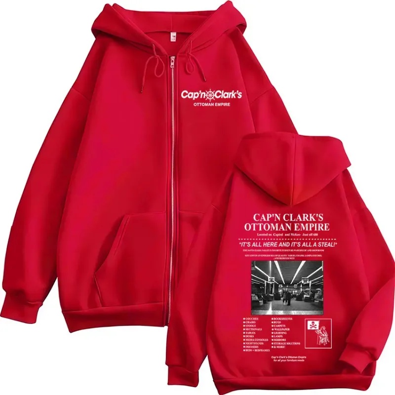 Horror Movie Backrooms Cap'n Clark's Ottoman Empire Zipper Hoodies Men's Women Clothing Zip Up Hooded Sweatshirts Jackets Coat