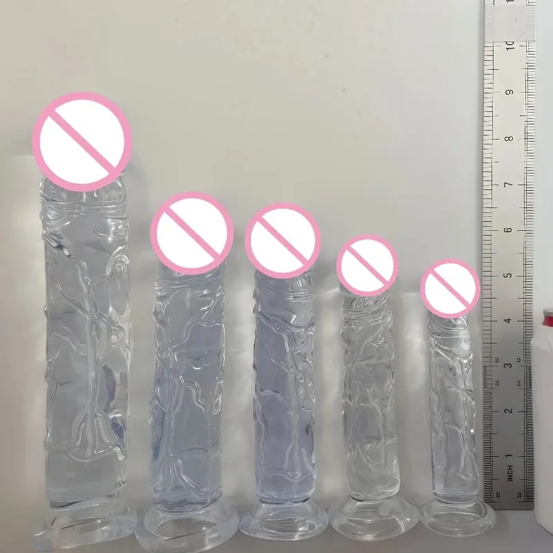 Women Realistic Anal Butt Plug Transparent Dildo Suction Cup Big Dick Soft Masturbators G Spot Big Penis Adult Sex Product 18+