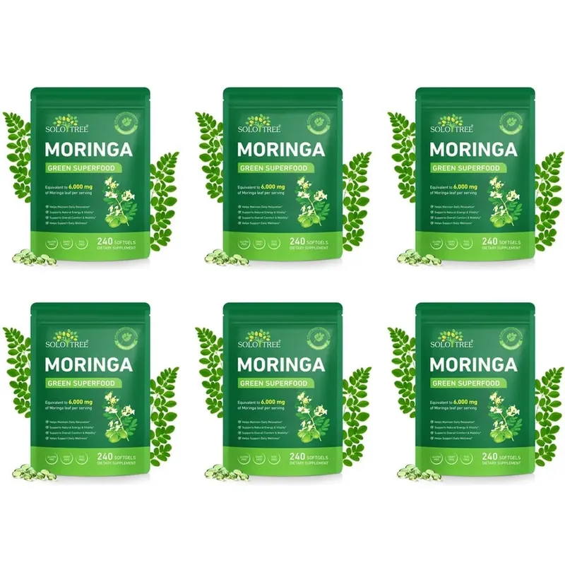 Moringa Leaf Softgels 6000 Mg Equivalent Per Serving for Daily Relaxation Natural Energy Vitality & Comfort Support 240 Softgels