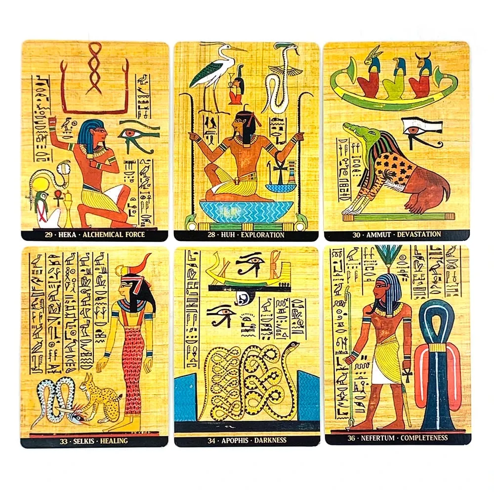 10.3*7.4cm Egyptian Gods Oracle Cards 36pcs Oracle Cards English Wisdom Divination Board Deck Edition Playing Game Tools