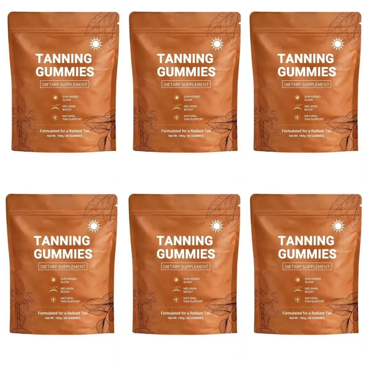 Gomitas bronceadoras para mujeres Respaldo bronceador sin sol Vegano Sin azúcar Astaxantina y licopeno sin OGM 60 unidades
