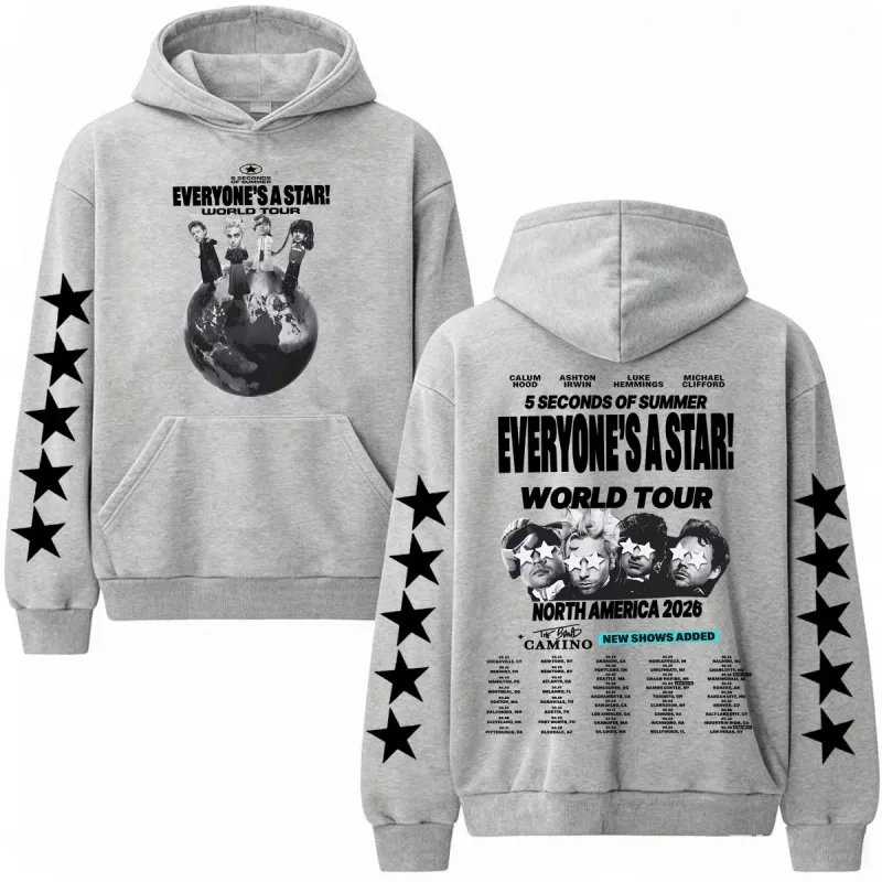 5 Seconds of Summer Everyones A Star World Tour Hoodies Men Women Harajuku Hip Hop Street Sweatshirts High Quality Casual Hooded