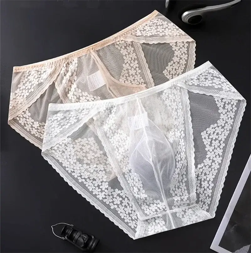 Lace Men's Underwear Ice Silk Calzoncillos Hombre 3D Convex Bag Adults 18 Plus Size Sexy Lingeries for Man Tangas Japonesa New 3256812281031515