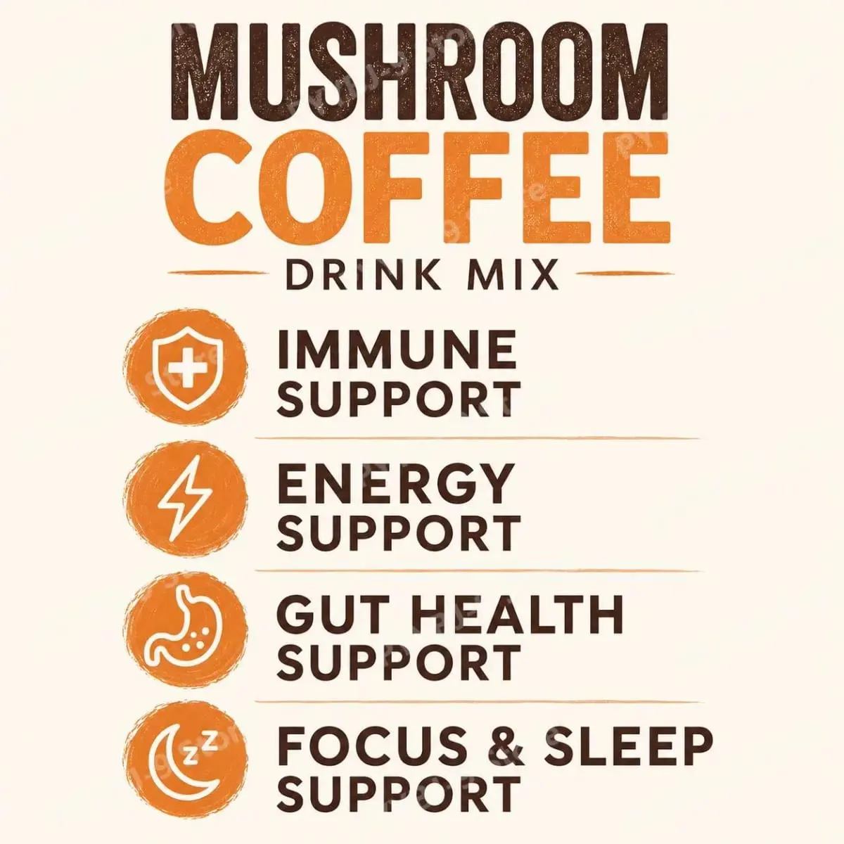 Organic Mushroom Blend Powder Lion's Mane Reishi Gut Health & Energy Support 48mg Caffeine Gluten Free Vegan 30 Servings