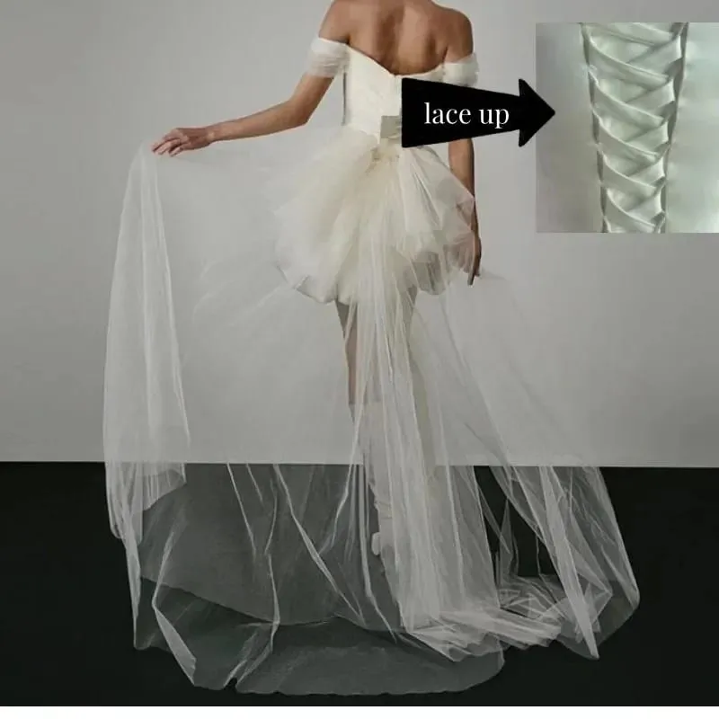 New Elegant Lightweight Wedding Dresses for Women White Sexy Bridal Mini Dress with Mesh Trailing Bridal Luxury Party Vestidos