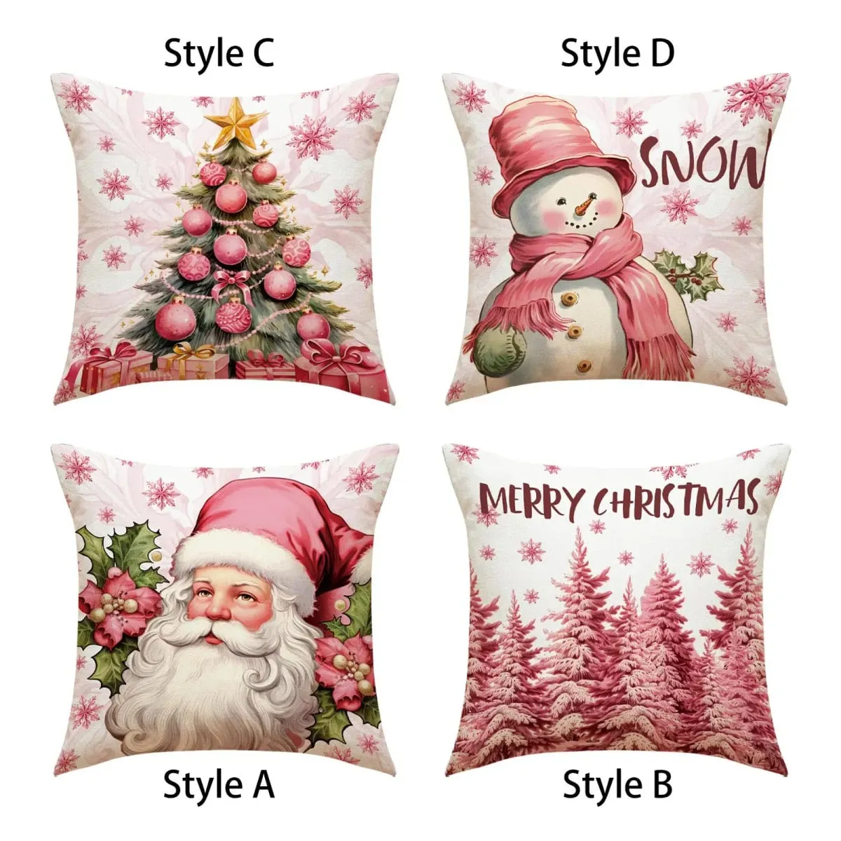 Outdoor Indoor Christmas Pillow Covers Plush Soft Cushion Case for Winter Festive Home Decoration