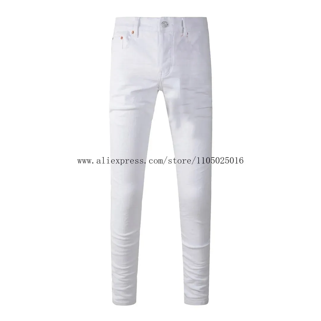 High Street Brand Men's Jeans American Distressed Coated Blank Stretch Skinny Button Fly Ripped Pants Trousers