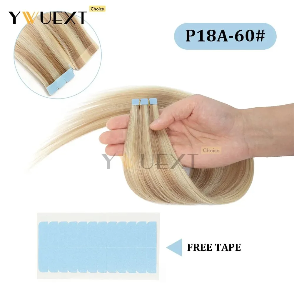 Mini Tape in Human Hair Extensions Natural Straight For Women 12inch-20inch 12.5g-20g Easy to Wear 10pcs/pack Salon Quality