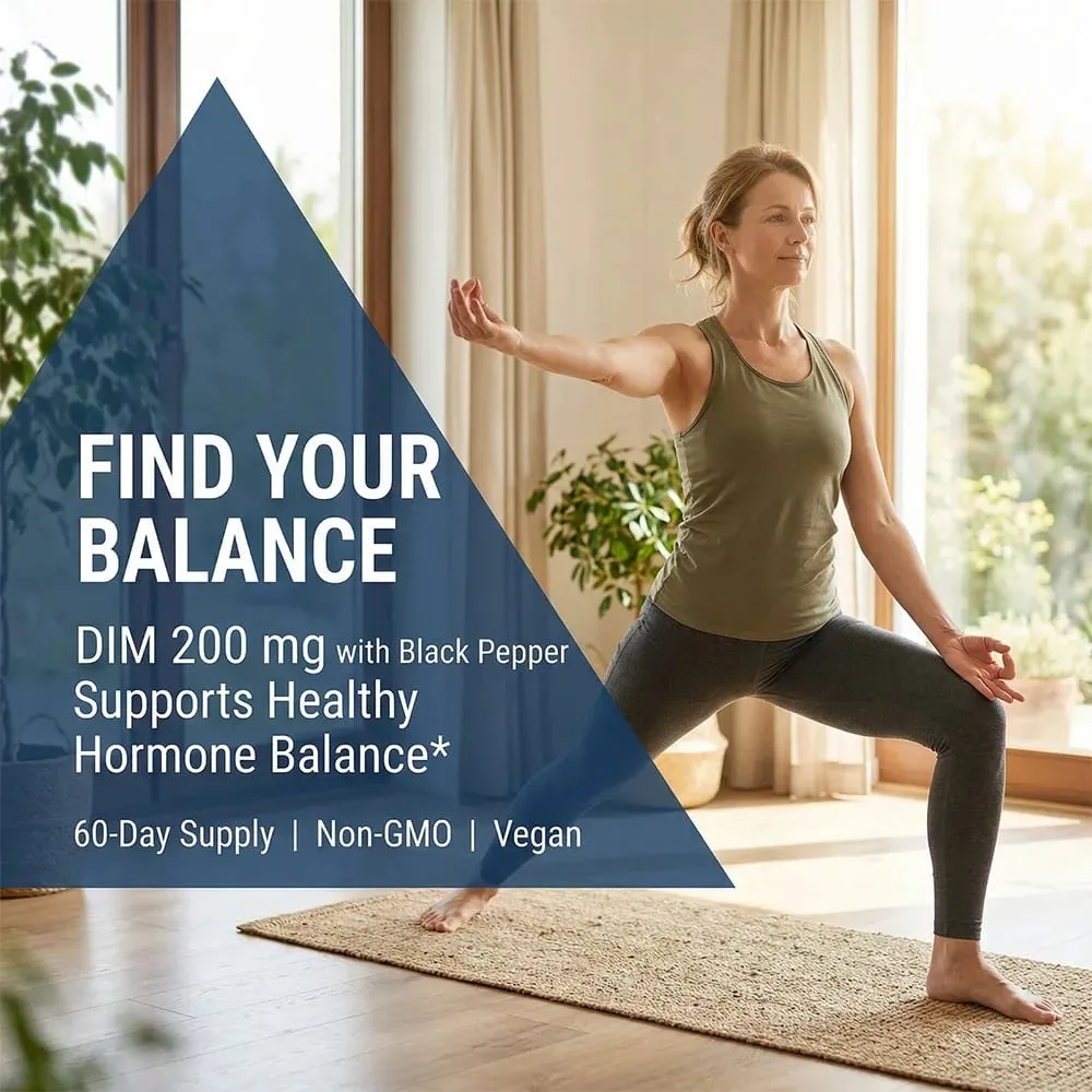 DIM Supplement 200mg Unisex Menopausal Support Antioxidant Support Promotes Overall Health