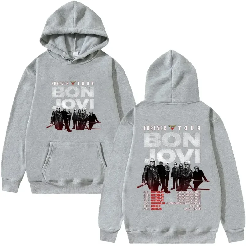 Bon Jovi Band Hoodies Bon Jovi Forever Tour Graphic Hoody Men Women Oversized Y2k Pullovers Fleece Warm Female Male Hoody Coats