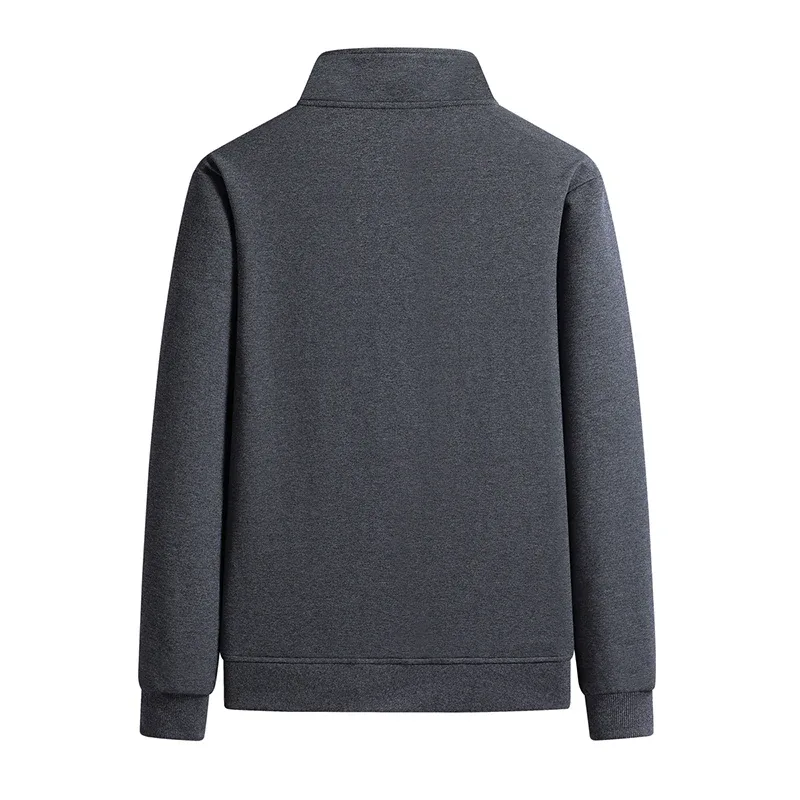 Fashion Stand Collar Zipper Men Hoodies Outdoor Solid Color Sweatshirts Casual All-match Sports Style Male Clothes Spring New