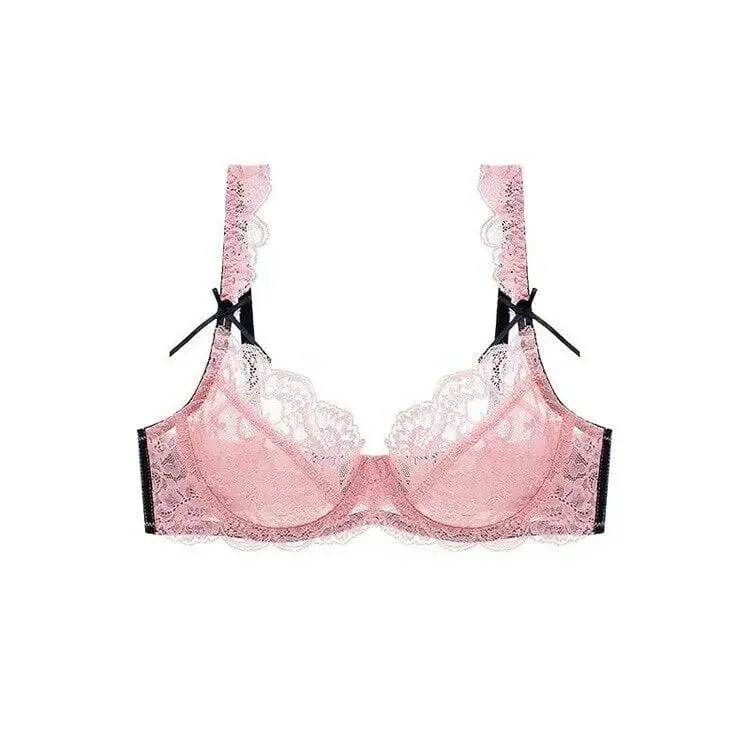 French Thin Bra for Women Ultra Thin Cup Minimize Big Breast Lift Anti Sag Underwire Free Brassiere Spring Summer Daily Bra Suit